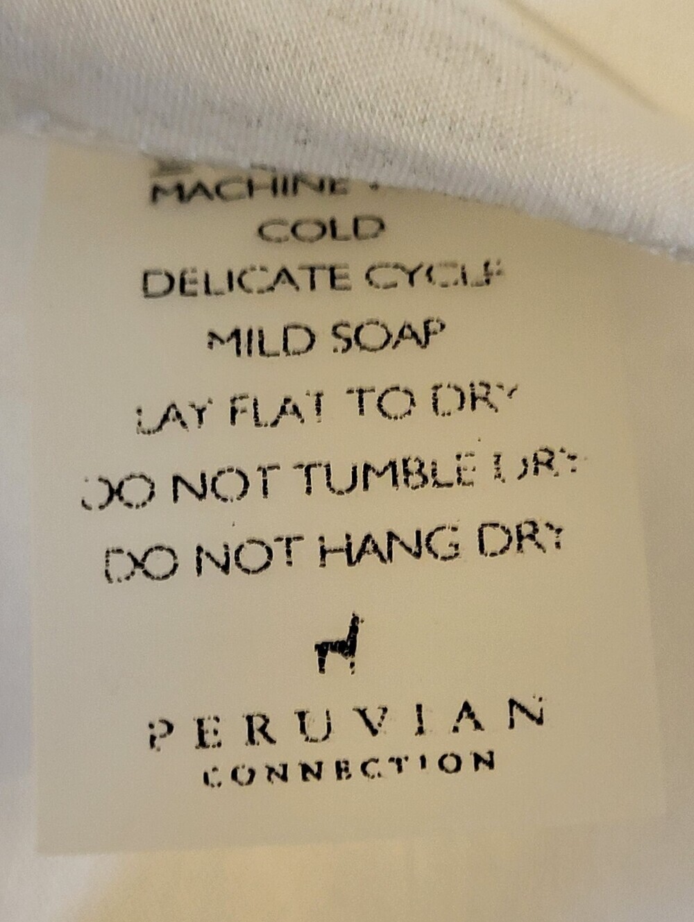 Peruvian Connection S/M White Cotton Poplin Babydoll Blouse - Picture 7 of 8